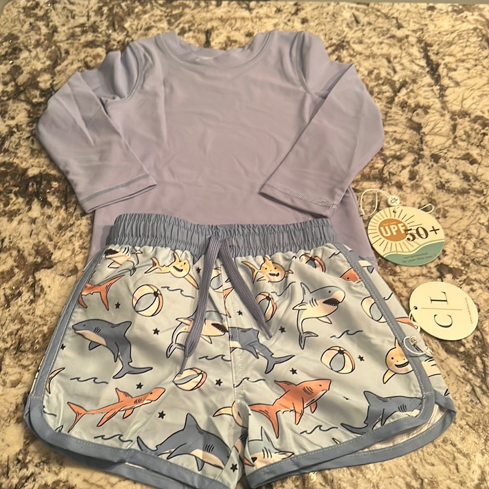 Brand new with tags. Caden Lane toddler boys swim set.
